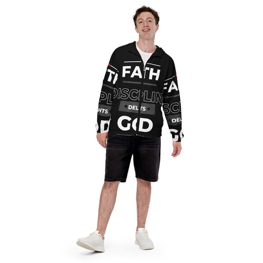 Faith delights God Men’s windbreaker jacket