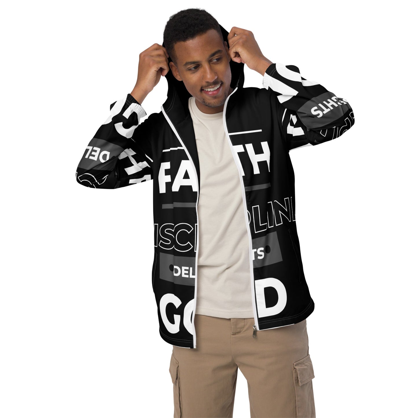 Faith delights God Men’s windbreaker jacket