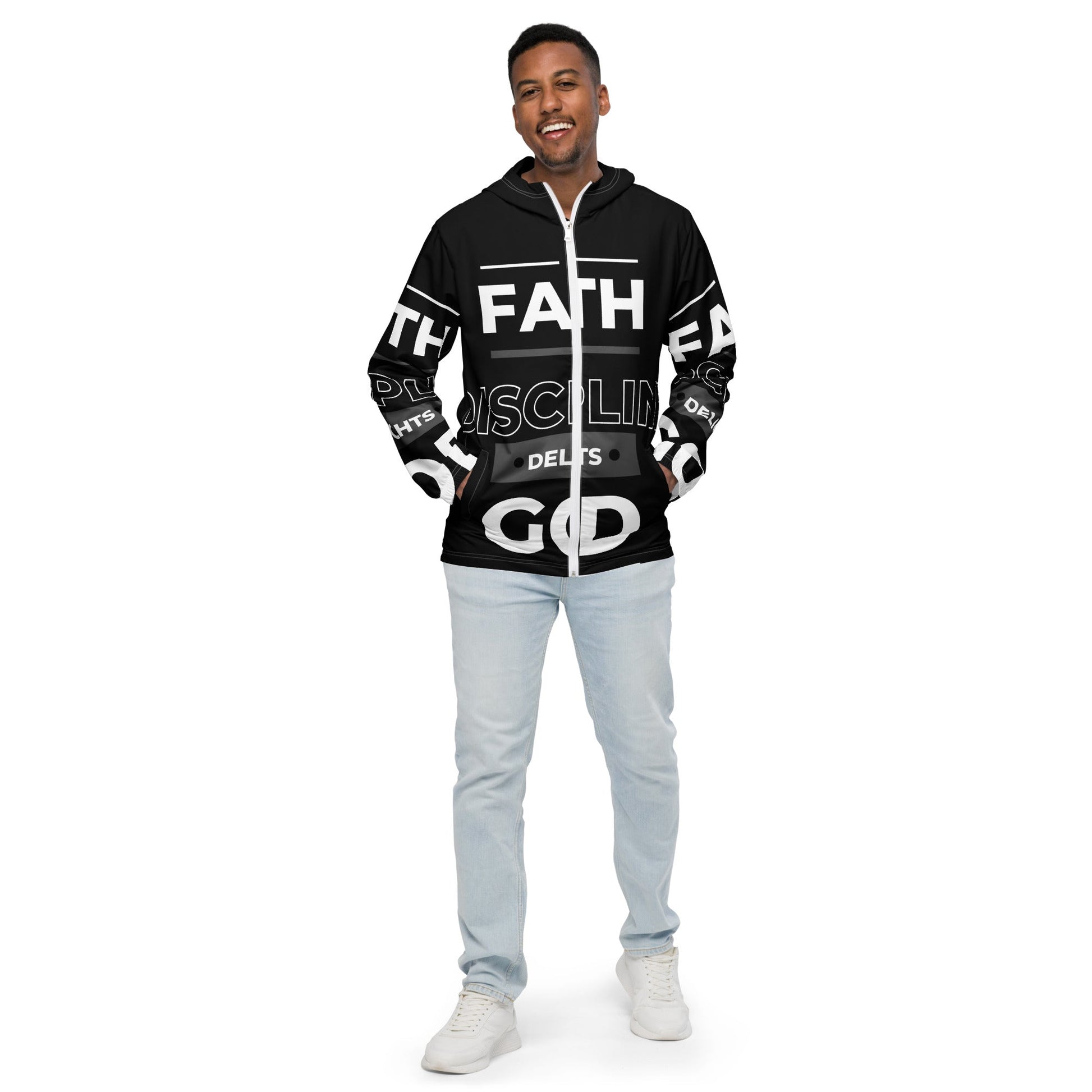 Faith delights God Men’s windbreaker jacket