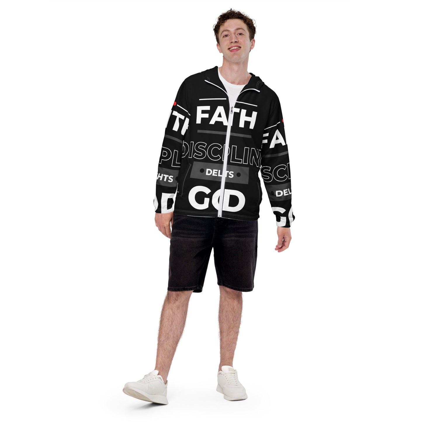 Faith delights God Men’s windbreaker jacket